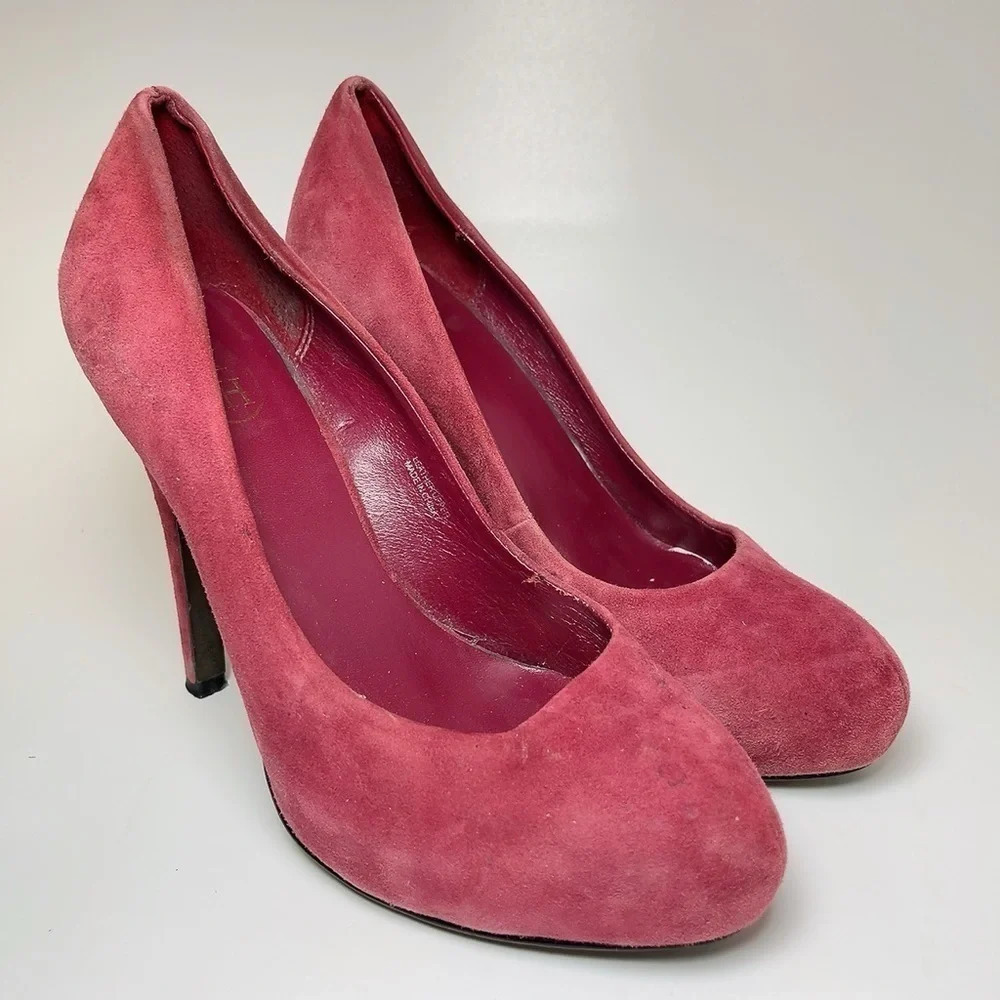 Ash Eloise Concealed Platform Dusty Rose Suede Court Shoe